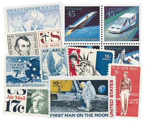 U.S. #C7//CE2 – Collection of 130 Airmail stamps with a free album.