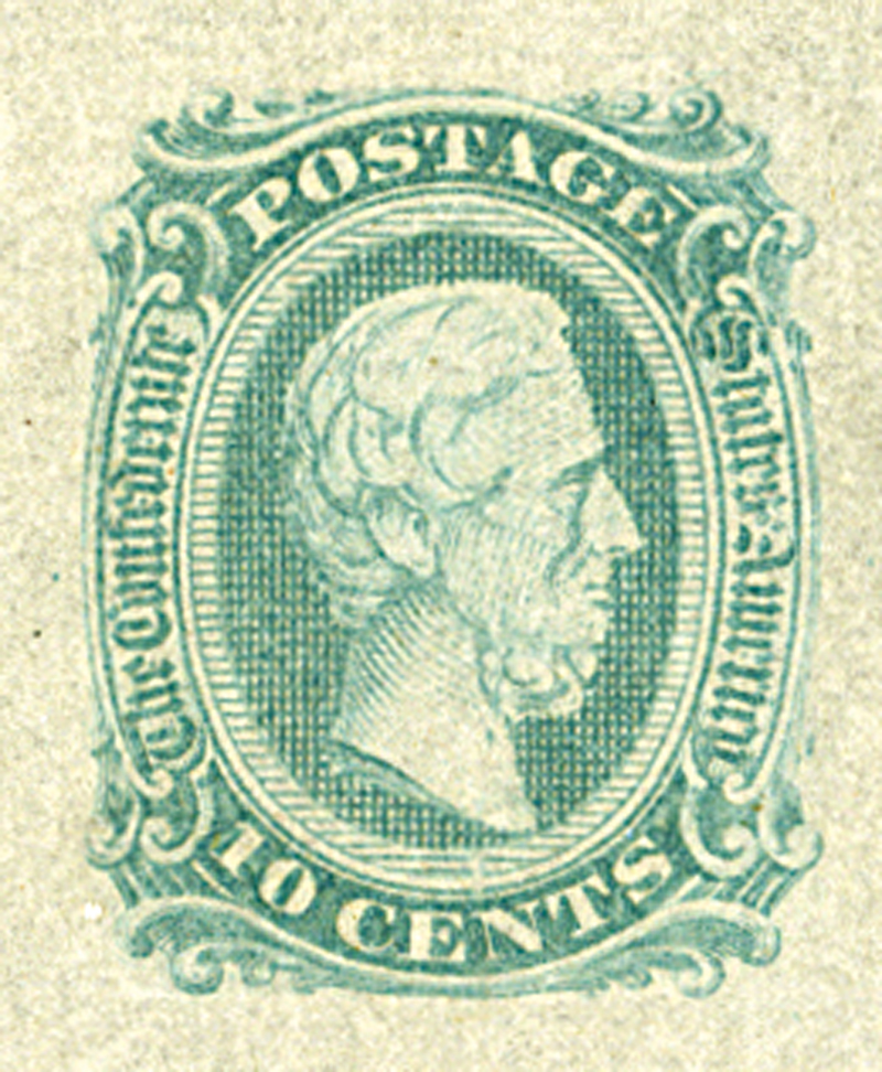  1863-64 10Â¢ Confederate States - Jefferson Davis 