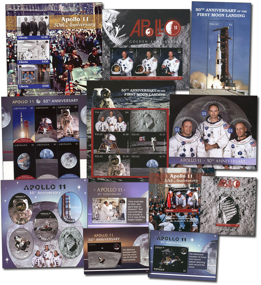 Apollo 11 50th Anniversary, 6 sheet and 6 souvenir sheets