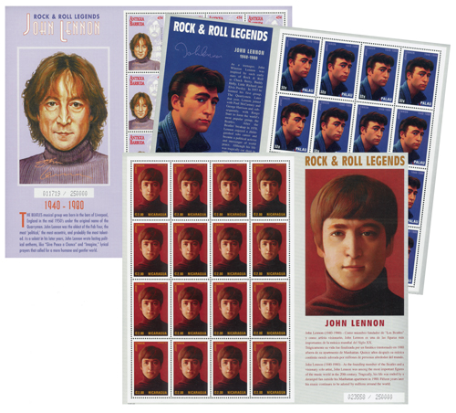 John Lennon Collection, Mint, 9 Sheets, Worldwide