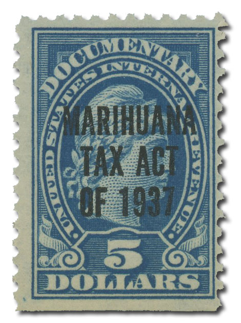 1937 $5 Marihuana Tax stamp