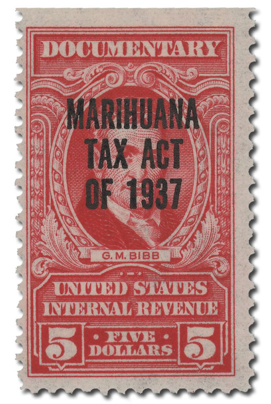 1962 $5 2nd Issue Marihuana tax stamp