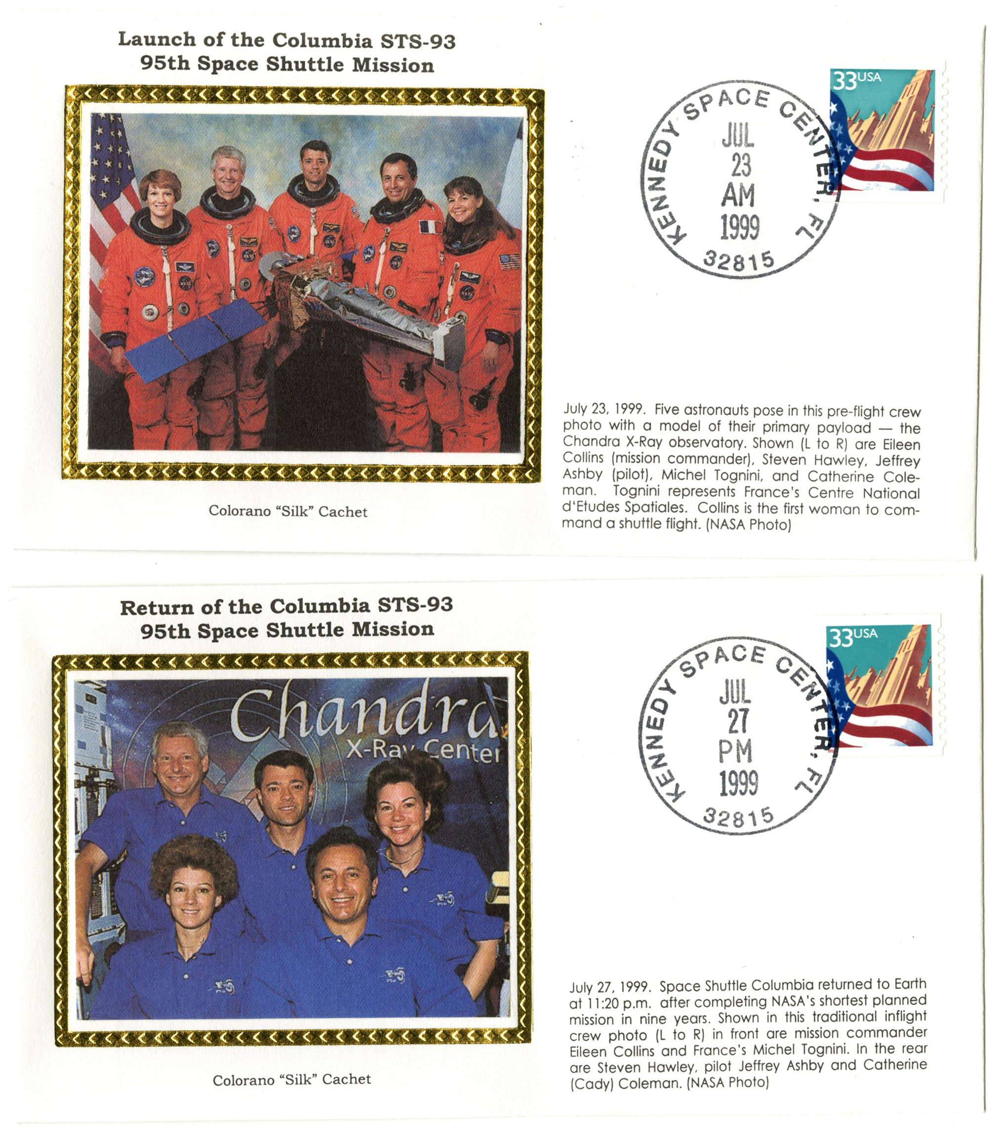 STS-93 Launch and Return Covers