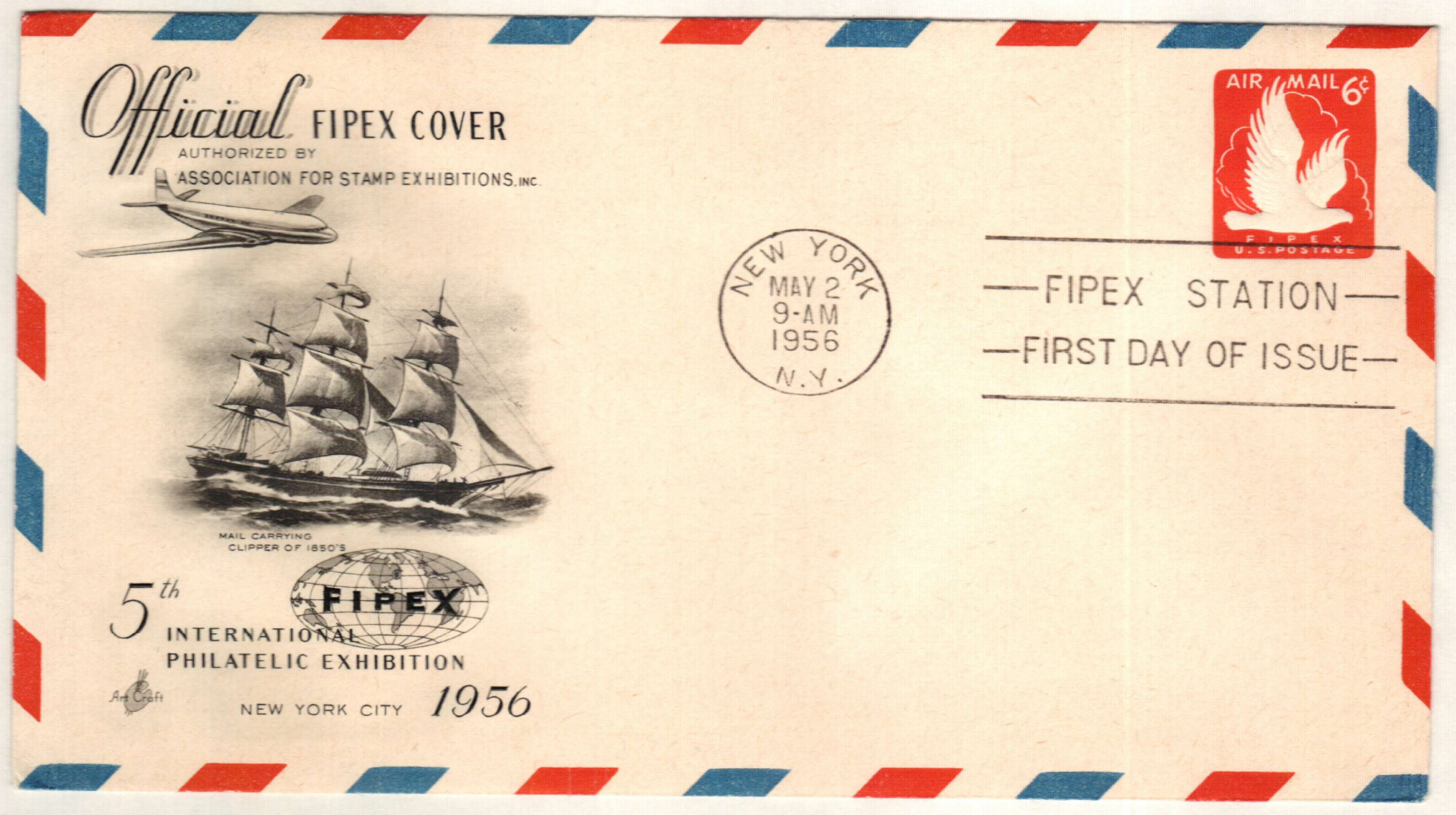 US Stamp #1076 used: 1956 3c Fifth International Philatelic Exhibition [1]  on eBid United States